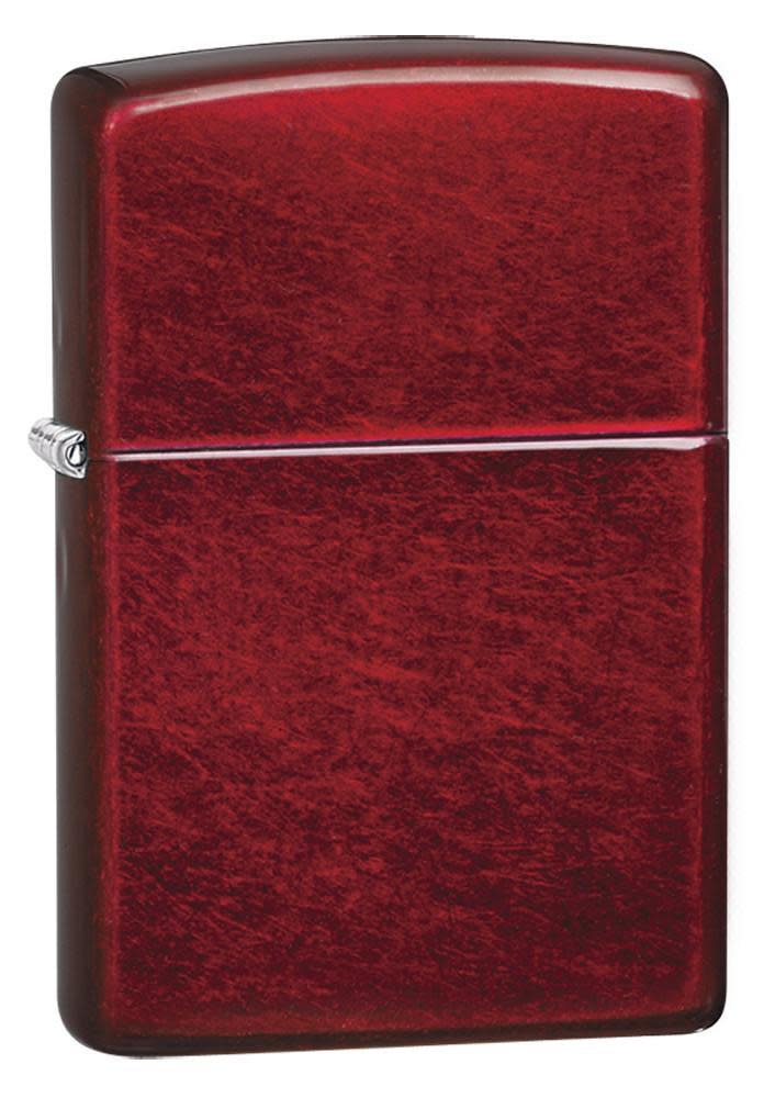 Front shot of Classic Candy Apple Redâ„¢ Windproof Lighter standing at a 3/4 angle